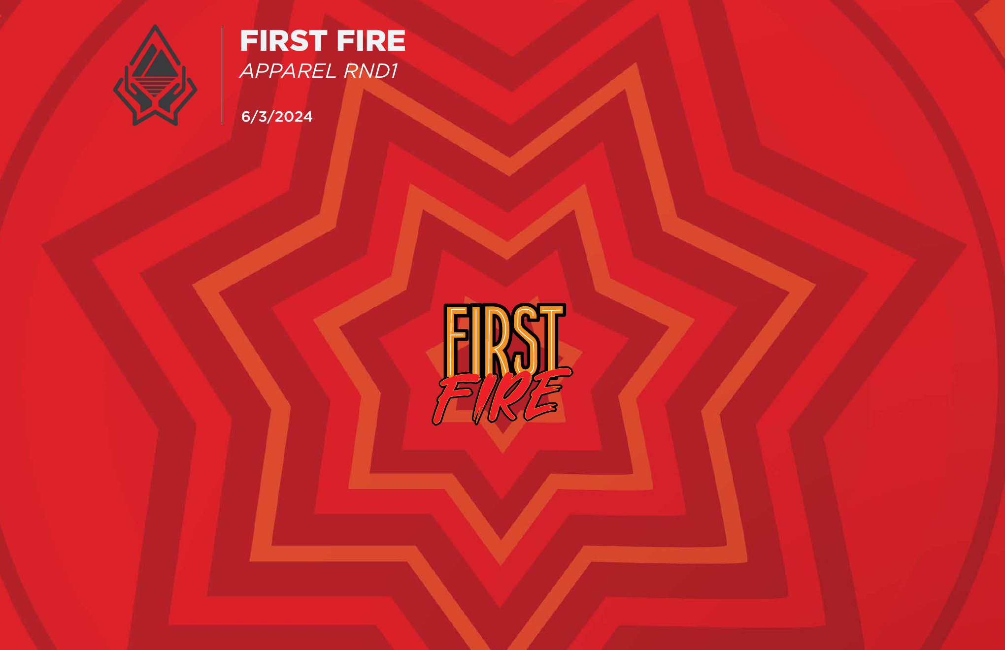 First Fire apparel development presentation cover